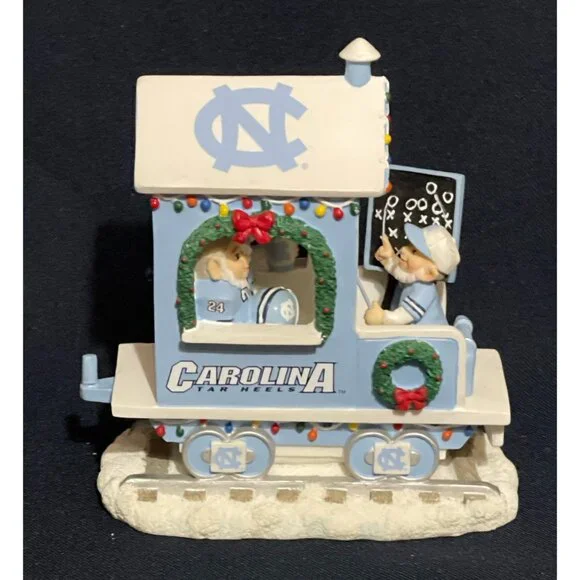 Retired Danbury Mint NCAA UNC Carolina Tar Heels HOLIDAY HALFTIME RAIL Train COA
